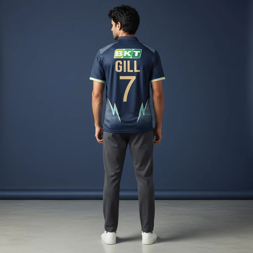 Gujarat Titans 2024 IPL Cricket Jersey Shubman Gill #7 Blue Match Edition Shirt