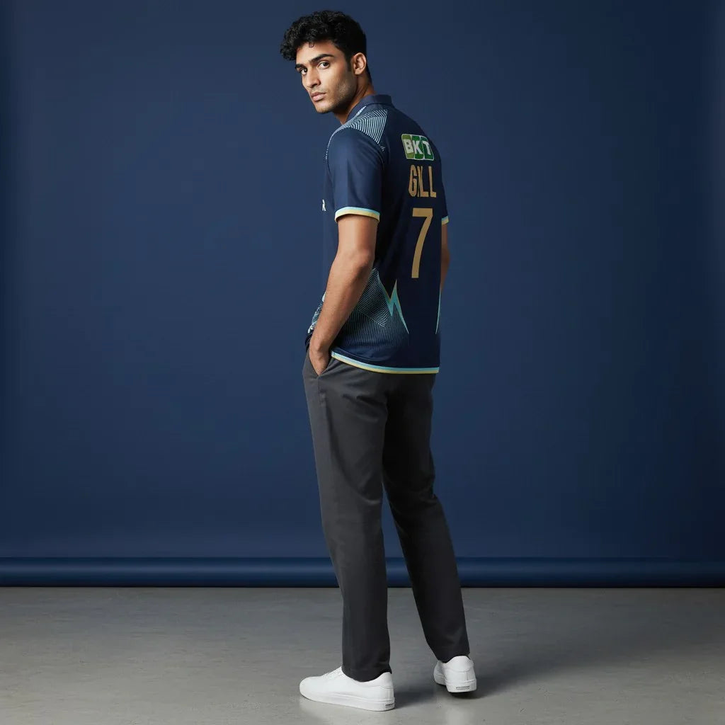 Gujarat Titans 2024 IPL Cricket Jersey Shubman Gill #7 Blue Match Edition Shirt