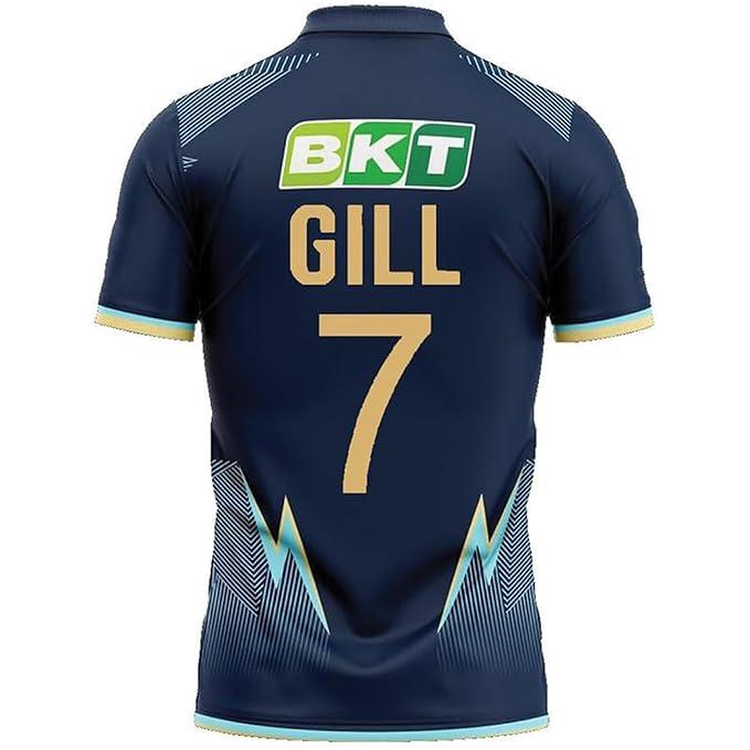 Gujarat Titans 2024 IPL Cricket Jersey Shubman Gill #7 Blue Match Edition Shirt