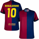 FC Barcelona Home Football Jersey Ronaldinho #10 MenÕs Blue Red Barca Shirt