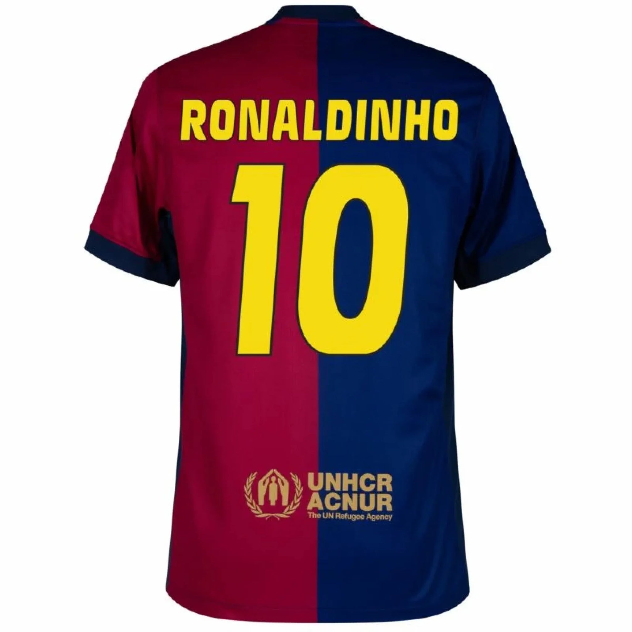 FC Barcelona Home Football Jersey Ronaldinho #10 MenÕs Blue Red Barca Shirt
