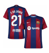 De Jong 21 Barcelona 2023-24 home jersey front view