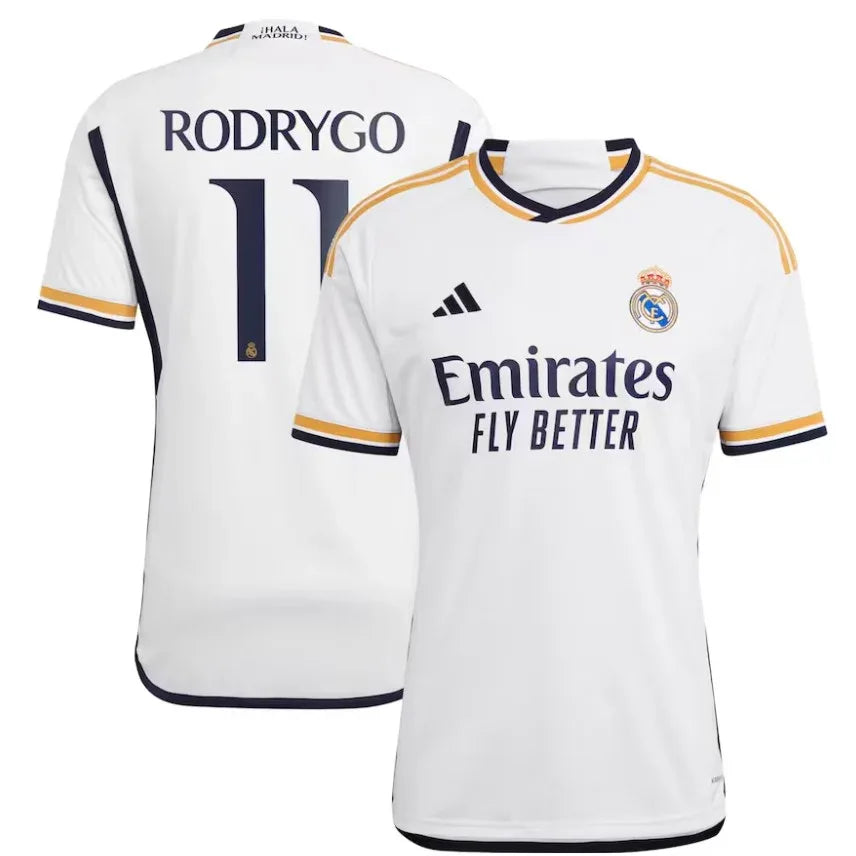 Rodrygo 11 Real Madrid jersey front view
