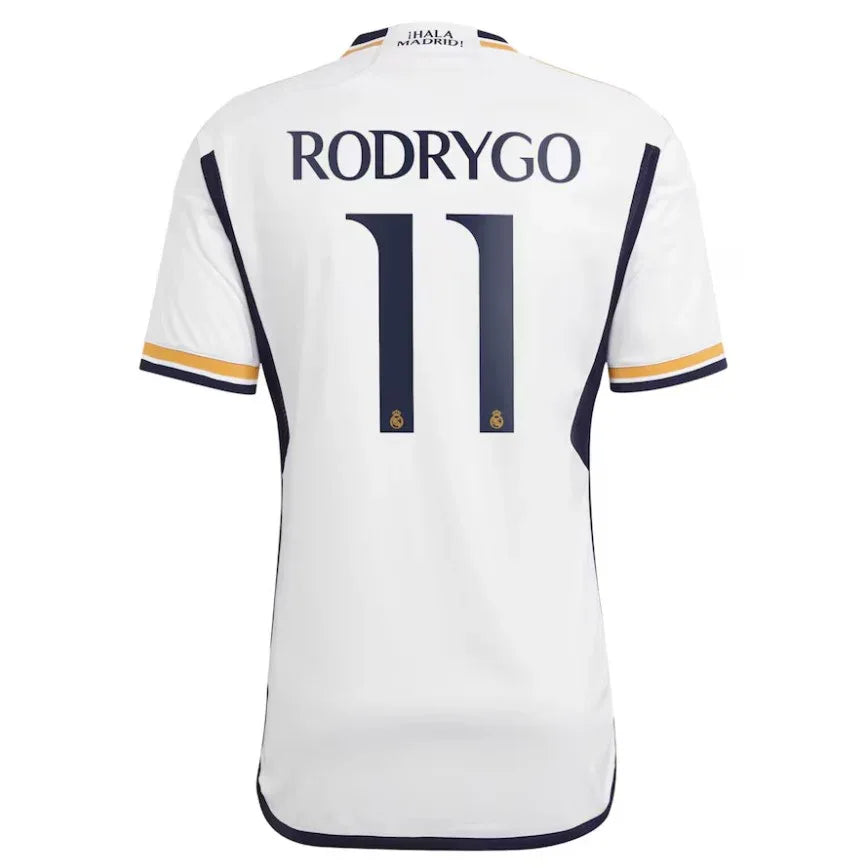 Rodrygo 11 Real Madrid jersey front view