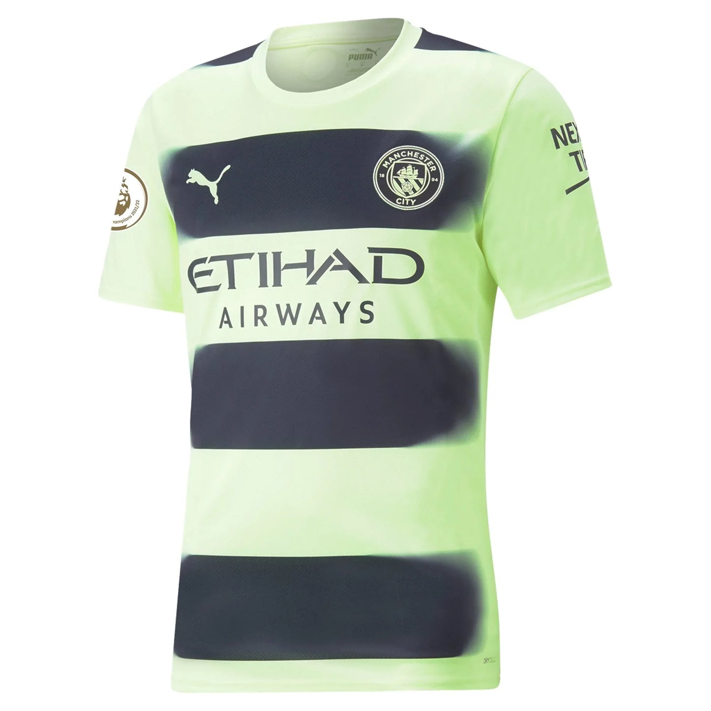 Front view of Manchester City Haaland #9 Jersey - Neon Green Away Kit - Premium football jersey for fans