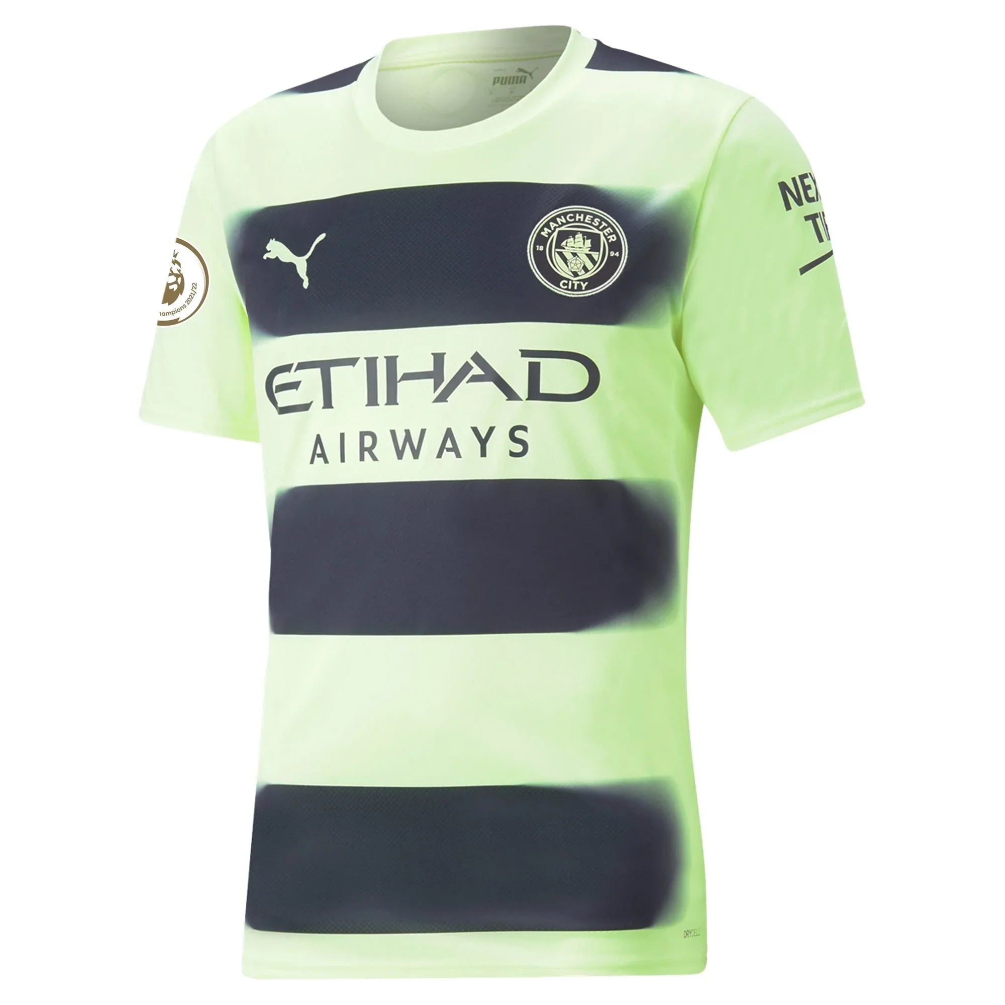 Front view of Manchester City Haaland #9 Jersey - Neon Green Away Kit - Premium football jersey for fans