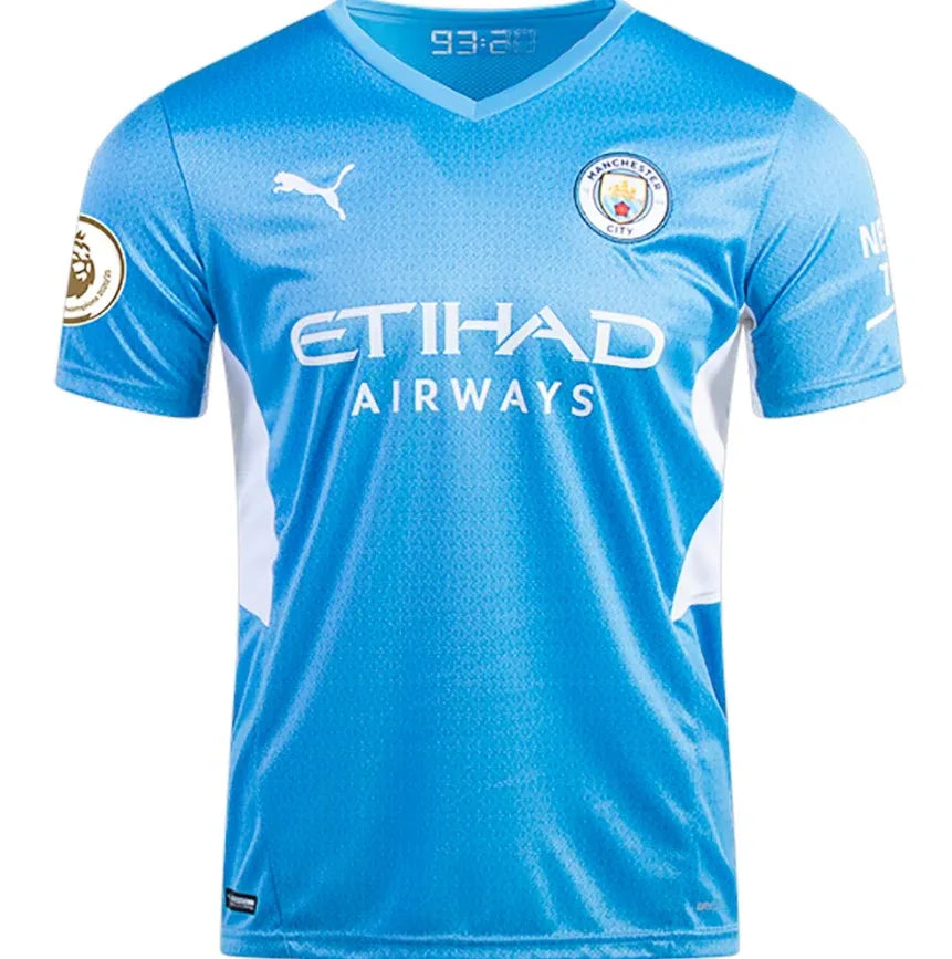 Front view of Manchester City De Bruyne #17 Jersey - Sky Blue Home Kit - Premium football jersey for fans