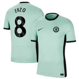 Front view of Chelsea Enzo #8 Jersey - Mint Green Away Kit - Premium football jersey for fans