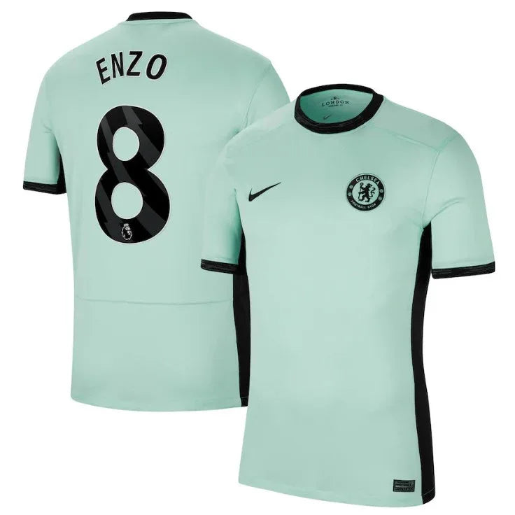 Front view of Chelsea Enzo #8 Jersey - Mint Green Away Kit - Premium football jersey for fans