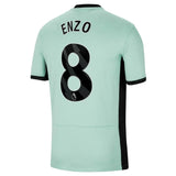 Side angle of Chelsea Enzo #8 Jersey - Mint Green Away Kit - Breathable polyester fabric