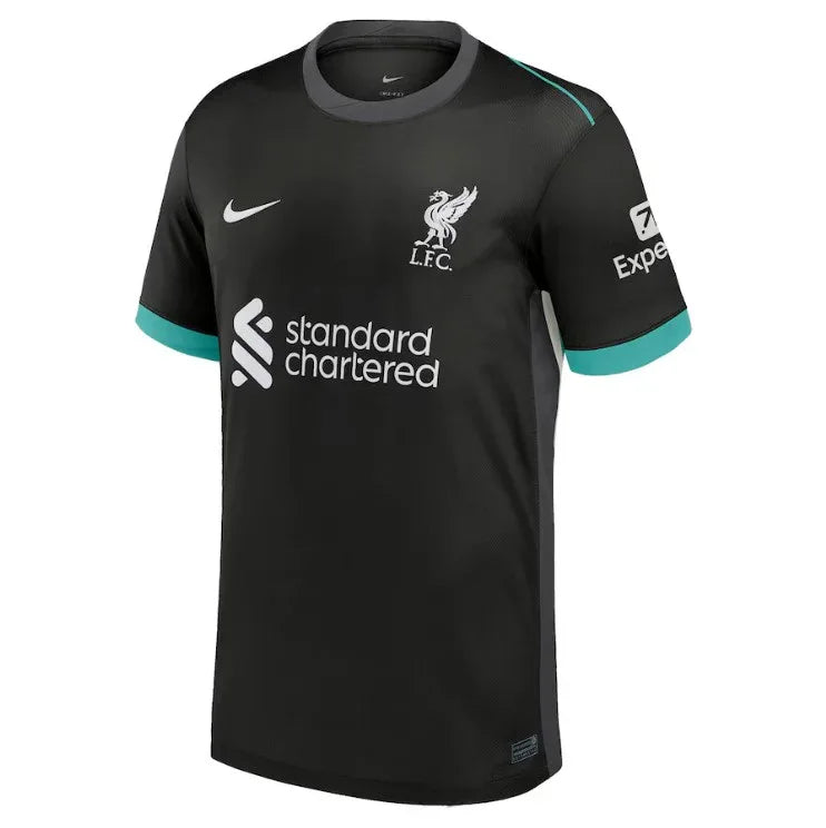 Front view of Liverpool FC Jersey - Black Away Football Kit - Premium football jersey for fans