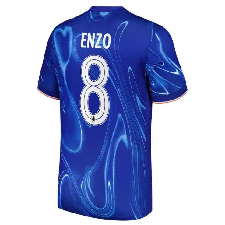 Back view of Chelsea Enzo #8 Jersey - Blue Home Football Kit showing player name and number