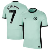 Front view of Chelsea Sterling #7 Jersey - Mint Green Away Kit - Premium football jersey for fans