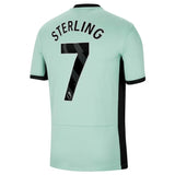Side angle of Chelsea Sterling #7 Jersey - Mint Green Away Kit - Breathable polyester fabric