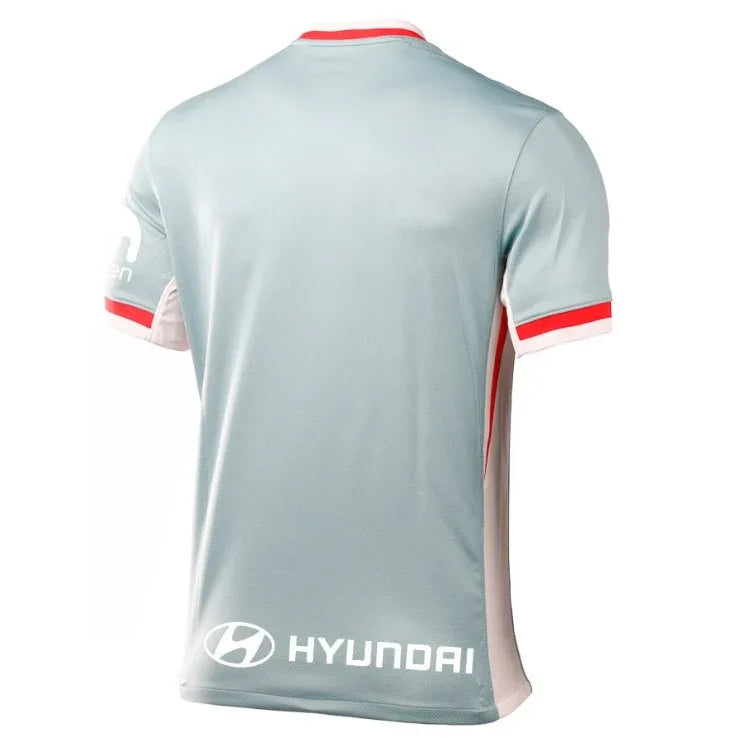 Side angle of Atletico Madrid Jersey - Light Green Away Football Kit - Breathable polyester fabric
