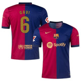 Front view of FC Barcelona Gavi #6 Jersey - Red Blue Home Kit - Premium football jersey for fans