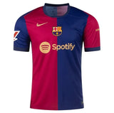 Side angle of FC Barcelona Gavi #6 Jersey - Red Blue Home Kit - Breathable polyester fabric