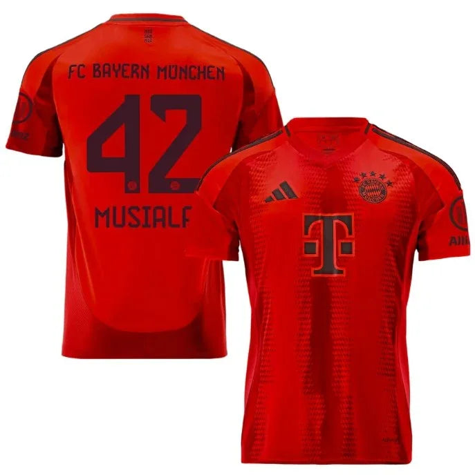 Front view of Bayern Munich Musiala #42 Jersey - Red Home Kit - Premium football jersey for fans