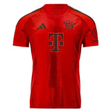 Side angle of Bayern Munich Kane #9 Jersey - Red Home Kit - Breathable polyester fabric