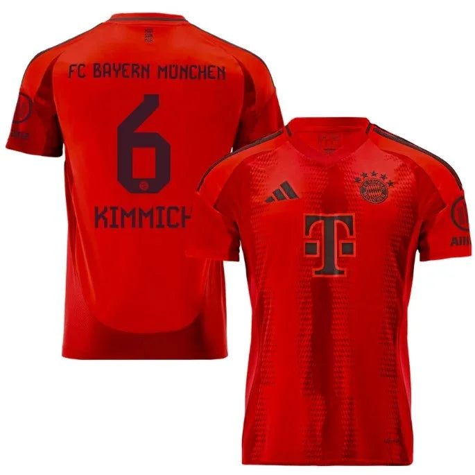 Front view of Bayern Munich Kimmich #6 Jersey - Red Home Kit - Premium football jersey for fans