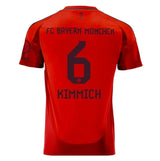Back view of Bayern Munich Kimmich #6 Jersey - Red Home Kit showing player name and number