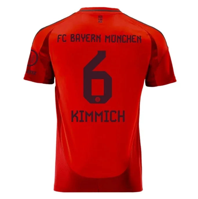 Back view of Bayern Munich Kimmich #6 Jersey - Red Home Kit showing player name and number