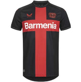 Front view of Bayer Leverkusen Jersey - Black Red Home Football Kit - Premium football jersey for fans