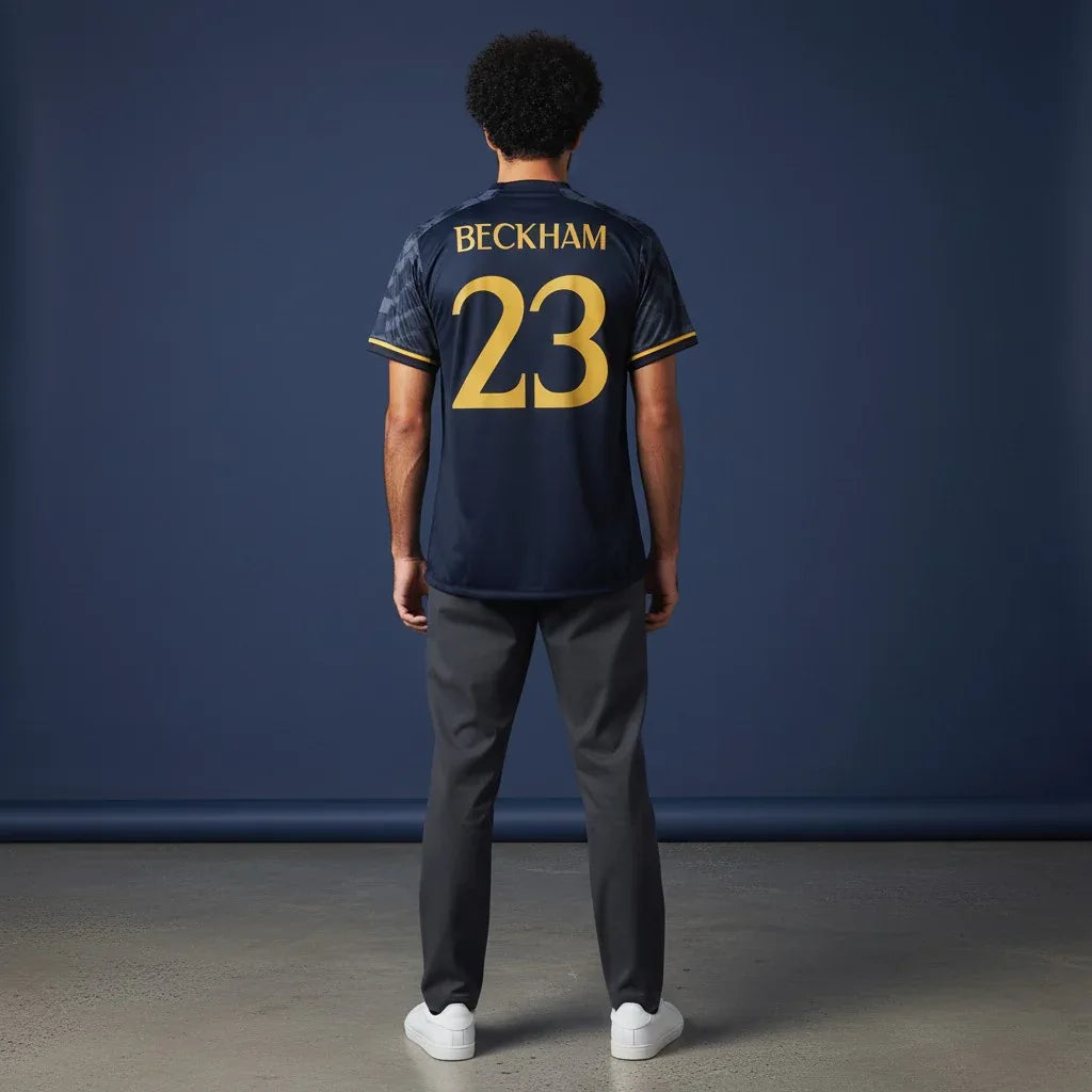 buy David Beckham 23 Real Madrid retro away jersey Galacticos shirt