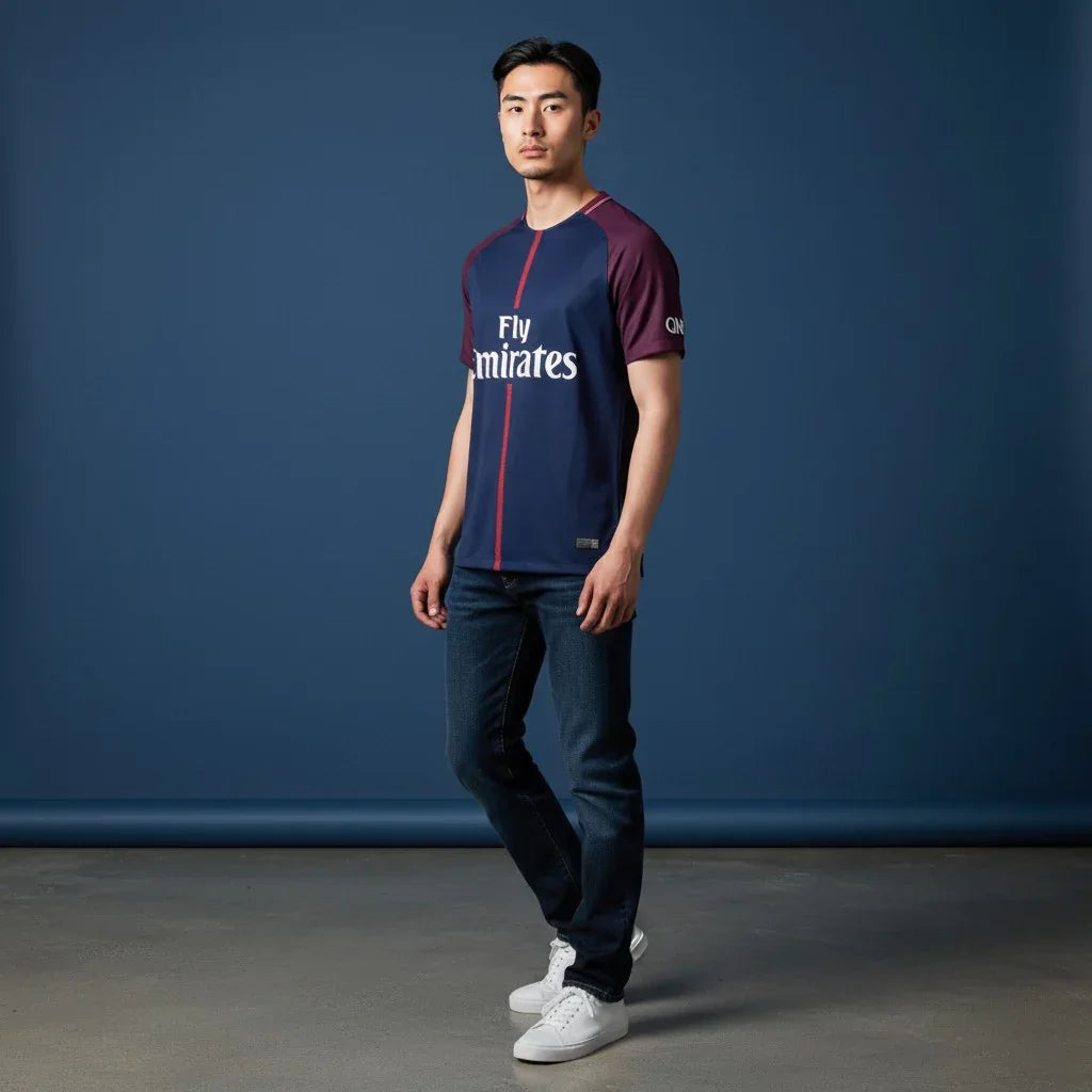 Neymar Jr 10 PSG 2017-18 home jersey front view