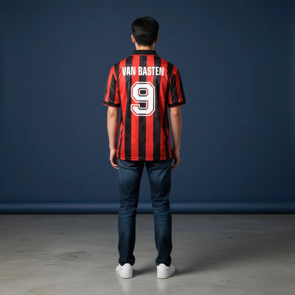 Van Basten 9 AC Milan 1993-94 retro jersey front view