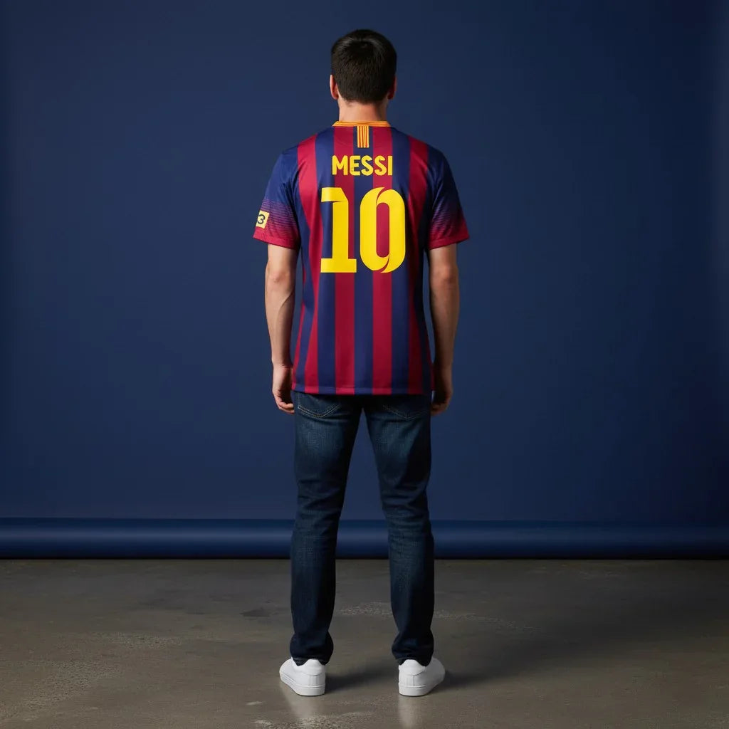 Lionel Messi 10 Barcelona 2013-14 home jersey front view