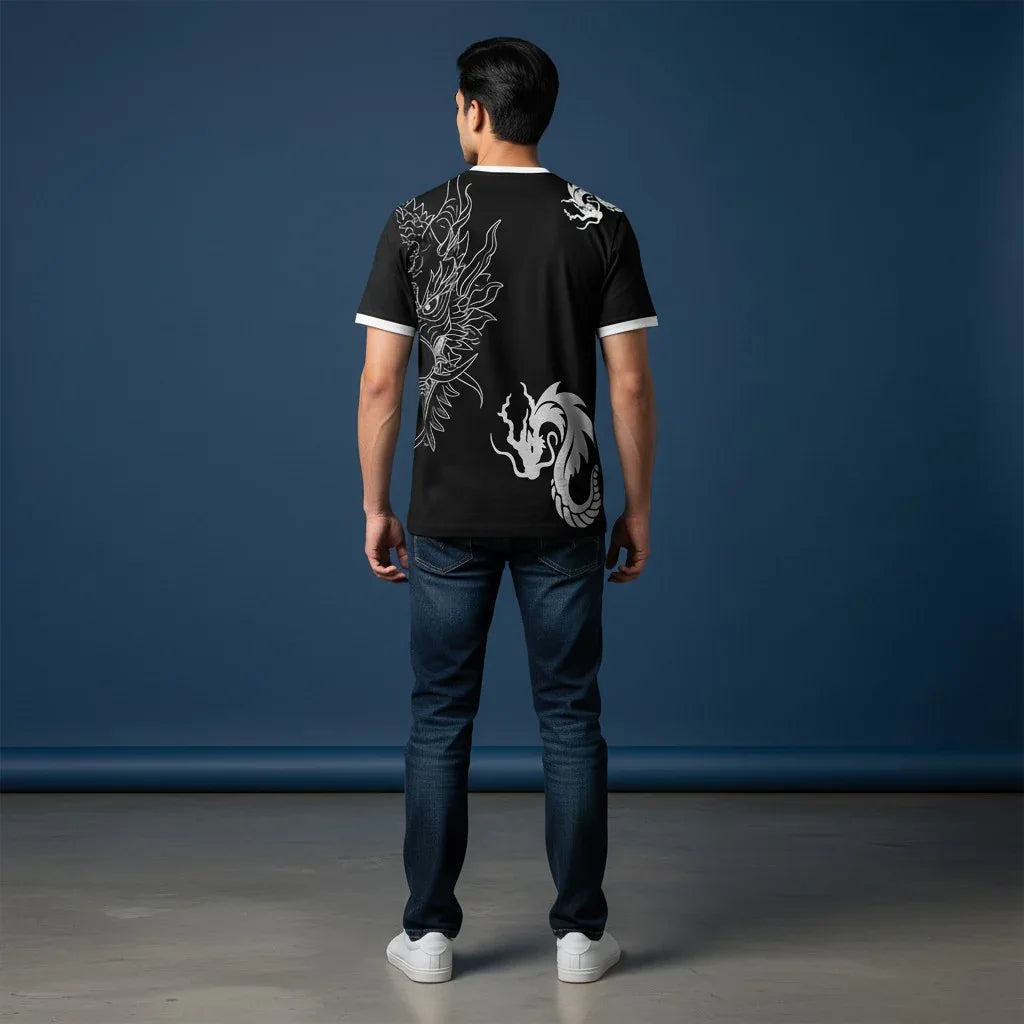 Chelsea black jersey graphic football shirt front view