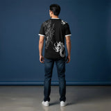 Chelsea black jersey graphic football shirt front view