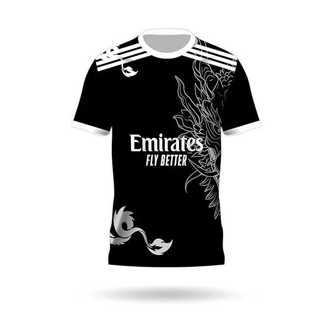 Chelsea black jersey graphic football shirt front view