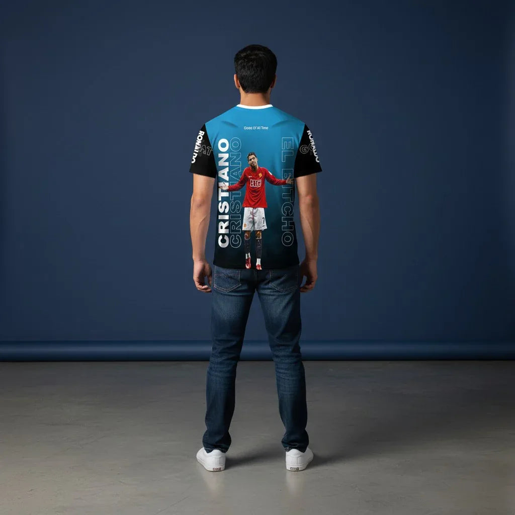 Ronaldo GOAT jersey CR7 football streetwear shirt front view
