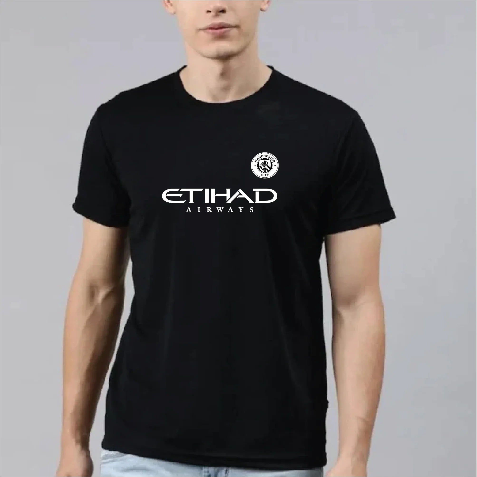 De Bruyne 17 Manchester City style jersey full sleeve black shirt front view