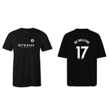 De Bruyne 17 Manchester City style jersey full sleeve black shirt front view