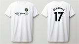 De Bruyne 17 Manchester City style black jersey full sleeve front view