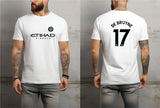 De Bruyne 17 Manchester City style black jersey full sleeve front view