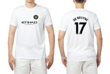 De Bruyne 17 Manchester City style black jersey full sleeve front view