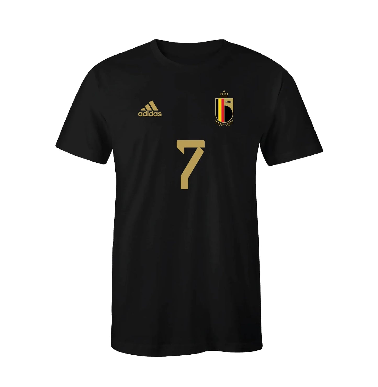 Front view of De Bruyne #7 Black Football Jersey - Short Sleeve Shirt - Premium football jersey for fans