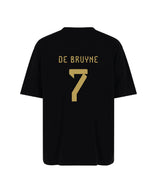 Back view of De Bruyne #7 Black Football Jersey - Short Sleeve Shirt showing player name and number
