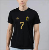 Detail shot of De Bruyne #7 Black Football Jersey - Short Sleeve Shirt - Athletic fit design